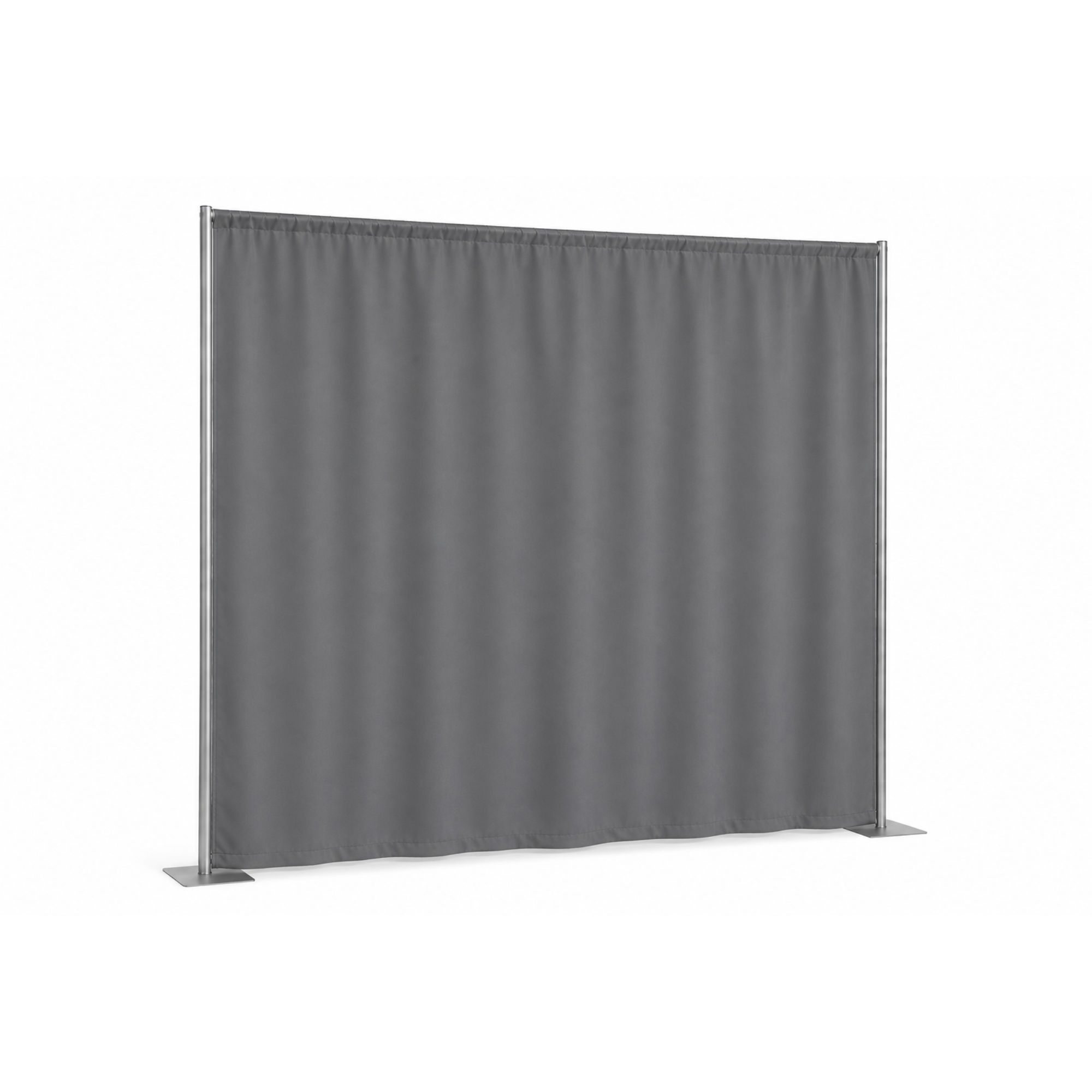 grijs antraciet theaterdoek pipe drape doek huren te huur verhuur wand doek afscheiding doek huren verhuur.png P&D doek Antraciet Satijn - 3.00 (br) x 3.00m (h) - Afbeelding 1